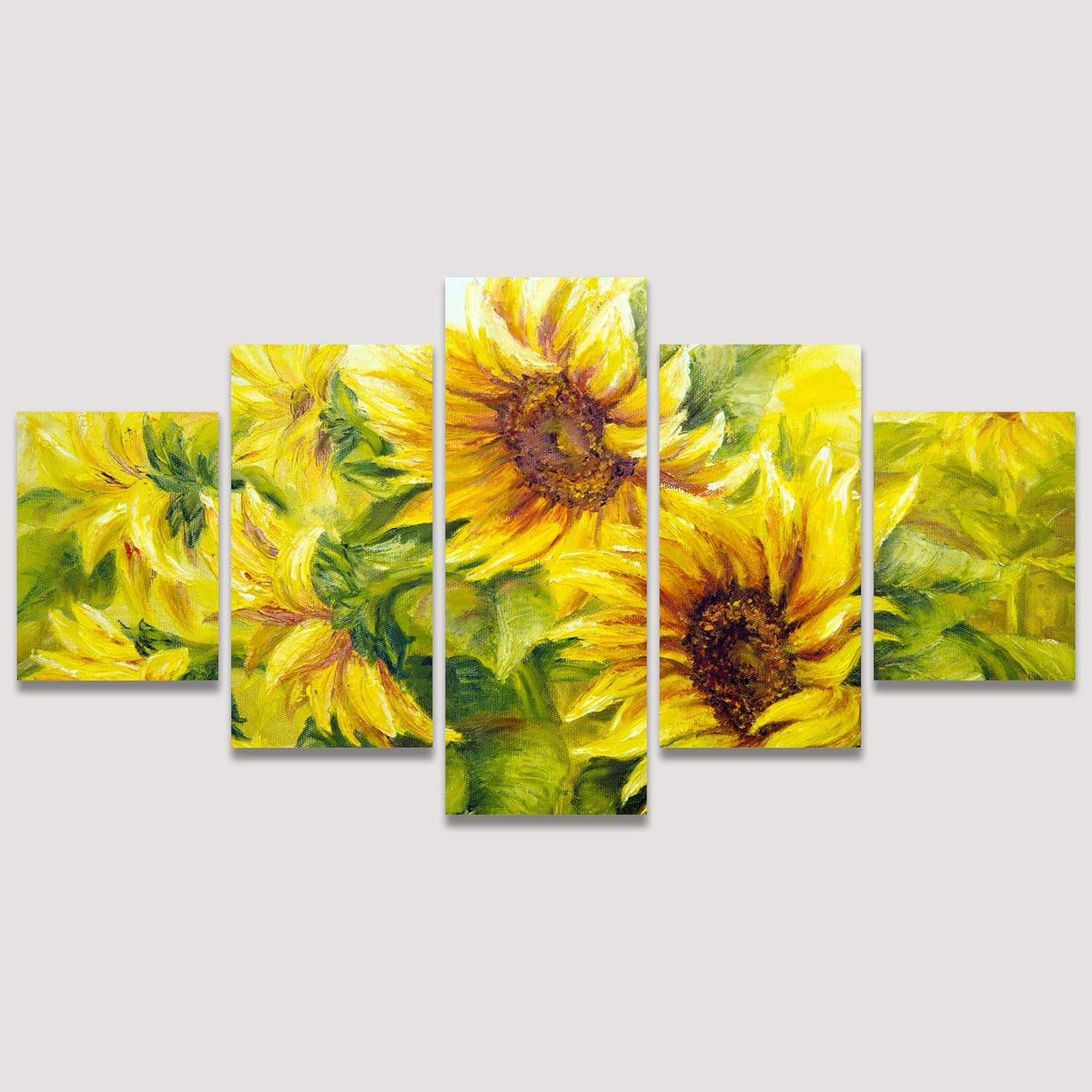 IDEA4WALL Sunflower " Sunflowers In Oil Painting Style Abstract Plants
